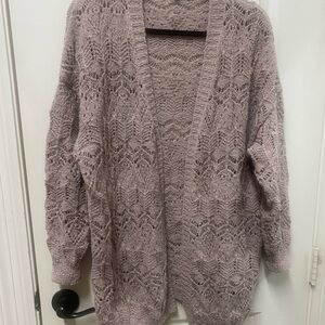 Altar'd State Lace Knit Cardigan - Dusty Pink